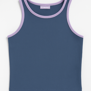 Florence Women’s Ribbed Tank Top – Sleeveless Knit Shirt with Contrast Trim, Size XL