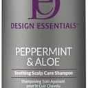 Design Essentials Peppermint & Aloe Therapeutics AntiItch Shampoo Control Scalp Flaking & Itching, 12 Fl Oz