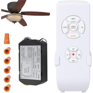 LPHUMEX Ceiling Fan Light Remote Control Kit with Ultra-Small Receiver  Ceiling Fan Speed, Timer & Light Control, Universal Compatibility for AC Motor Hunter/Honeywell/Hampton Bay/Other Ceiling Fans