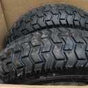 (2-Pack) 16x6.50-8 Pneumatic Tires on Rim - Universal Fit Lawn Mower and Yard Tractor Wheels - With Chevron Turf Treads - 3" Centered Hub and 3/4" Bushings - 396 lbs Max Weight Capacity