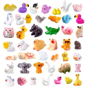 45 Pcs Mini Resin Animals Miniature Animal Figurines Tiny Resin Figurines Mini Figures Bulk for Fairy Garden Dcor Micro Landscape Ornaments Dollhouse Craft Accessories