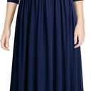 MISSMAY Women's Vintage Floral Lace V Neck Evening Bridesmaid Formal Long Dress, XL