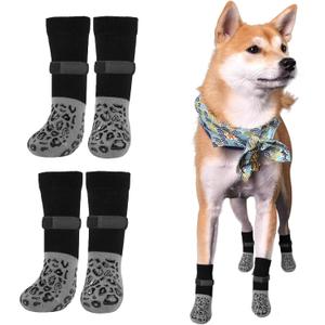 Premium Non-Slip Dog Socks for Hardwood Floors - Extra-Thick Grip That Works Even When Twisted - Prevents Licking, Slipping, and Great for Dog Paw Protection - (Medium)
