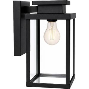 11" Outdoor Wall Light Fixture E26 Modern Porch Light, Black, 11" E26 Base