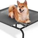 Sweetnight Elevated Dog Bed with Headrest for Large Dogs | Waterproof Raised Dog Cot for Outdoor - 43inch Heavy Duty Steel Frame Dog Bed&Easy AssemblySupports 66-88 lbs, L (Grey)