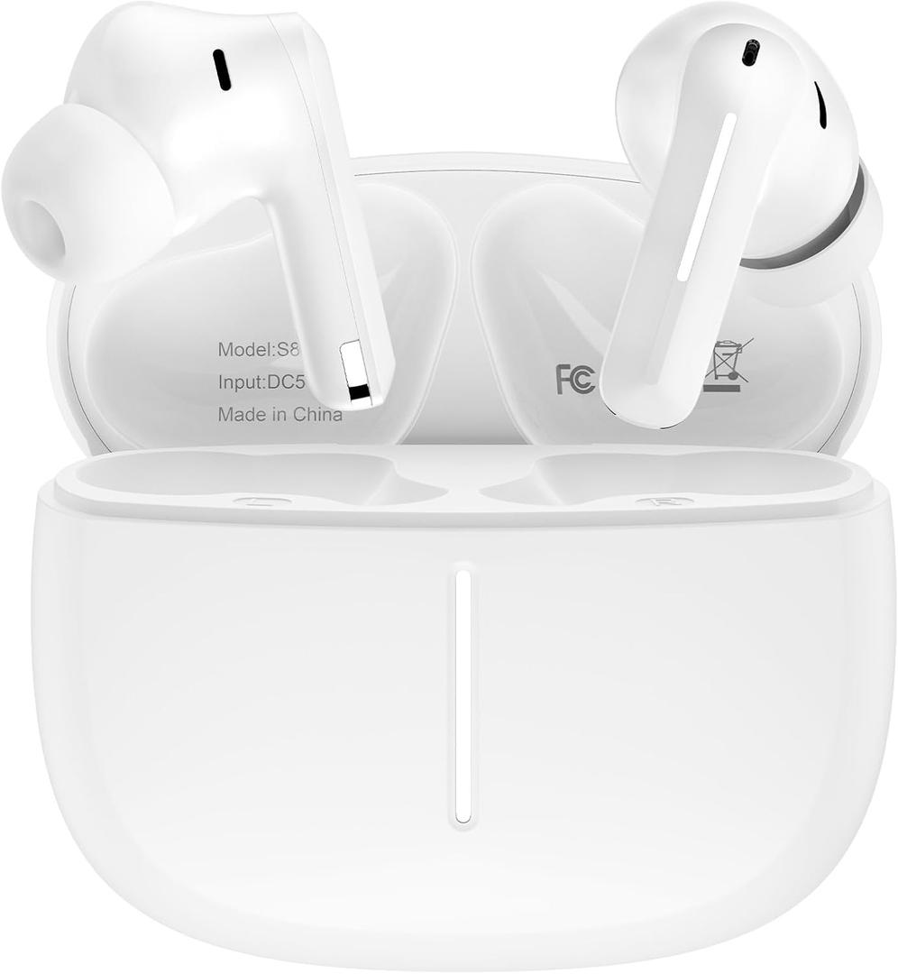 Wireless Earbuds Bluetooth 6.0 for iPhone 17 Pro Max Samsung S26 S25 Android Phone, Hi-Res Sound in Ear Headphones, Dual Drivers, Real-Time Adaptive Noise Cancelling Ear Buds IPX7 Waterproof Earphones