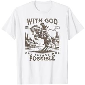 Cowboy Bible Scripture Verse Western Jesus For Mens Faith T-Shirt, Small