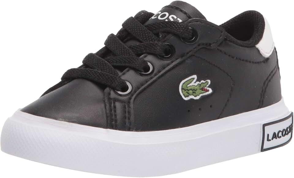 Lacoste Unisex-Child Juniors' Powercourt Sneaker, Light Blue, 5