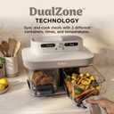 Ninja Crispi DualZone 6-in-1 Glass Air Fryer | With Nontoxic, 2x 4qt Containers & Lids | Microwave, Freezer, Dishwasher Safe | 450F Max Temp | 1785 Watt | Bone | DD101IV2