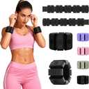 Adjustable Wrist Weights for Women Men, Leg Weights for Women, Each for Walking, Yoga, Dance, Barre, Gym, 2LB, 2 Pcs, Black
