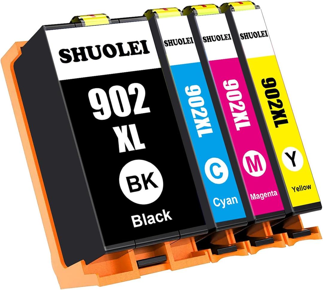 902XL Ink Cartridge Compatible with HP 902 XL 902XL Ink Cartridge Combo Pack High Yield Work with Officejet Pro 6978 6968 6974 6975 6960 Officejet 6951 6954 6956 6958 (4 Pack)