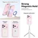 Vooii Magnetic for iPhone 17 Pro Max Case, Compatible with Magsafe (Premium Liquid Silicone) (Integrated Camera Control Button) Full Body Protective Anti-Scratch Microfiber Lining 6.9 inch, Chalk Pink