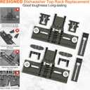 UPGRADED W10350375 W10712395 Dishwasher Top Rack Adjuster Parts For Whirlpool Dishwasher Parts WDT730PAHZ0 WDT970SAHZ0 WDTA50SAHZ0 WDT750SAHZ0 Upper Rack Parts For Kenmore 665 Dishwasher Top Rack Part