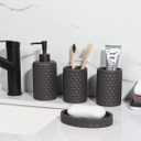 zccz Bathroom Accessory Set - 6 pcs Bronze Bathroom Accessories Set with Trash Can, Toothbrush Holder, Toothbrush Cup, Soap Dispenser, Soap Dish, Toilet Brush with Holder - Accessoire Salle de Bain