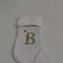 20 Inches Super Soft Plush Monogram Christmas Stockings Xmas Rustic Personalized Stocking Embroidered Letter Decoration for Decor (White)