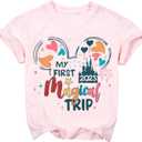 Magical Shirts for Girls Animal Kingdom Shirt Kid Magic Princess T Shirt Castle Graphic Tees Summer Short Sleeve Tops (18-24 Months, Pink)