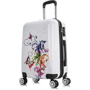 InUSA Fusion Print Luggage with Spinner Wheels | Durable Lightweight Hardside Suitcase | Travel Bag with Handle and Trolley | 20 Inch Carry-On Spinner Luggage