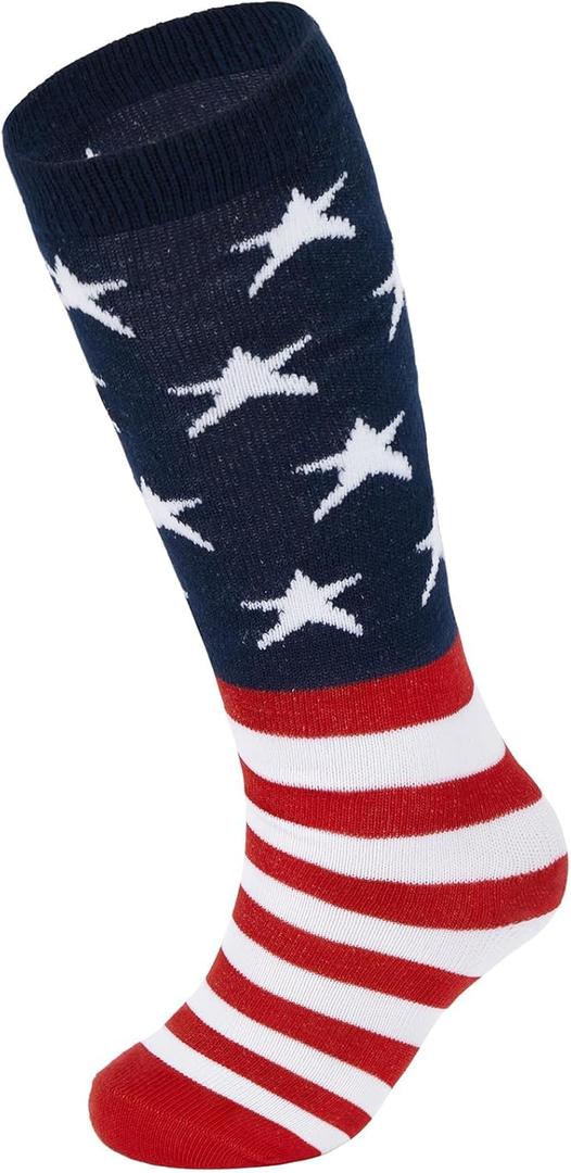 Century Star Kids Boys Soccer Socks Toddler Girl Athletic Socks Cotton Stockings (1-3T, 1 Pair American Flag)
