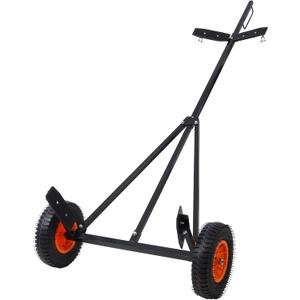 Trailer Dolly with 16" Pneumatic Tires W/96''-116'' Adjustable Height, 420lbs Capacity Boat & Utility Trailer Mover Jack Stand with Extended Handle, Heavy Duty Steel Frame (Red)