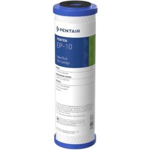 Pentair Pentek EP-10 Carbon Water Filter, 10-Inch, Under Sink Carbon Block Replacement Cartridge with Bonded Powdered Activated Carbon (PAC) Filter, 10" x 2.5", 5 Micron