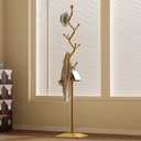 Coat Rack Freestanding gold Coat Tree with 8 Hooks, Creative Design Tree Branch-look, Standing Coat Rack Coat Hanger Stand with Stury cast iron Base for Entryway, Hallway, Bedroom (gold)