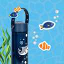 Elemental Water Bottles for Kids - Splash Kids Water Bottle for School with Fun Charm Handle - BPA Free Tritan Plastic Bottle with Straw Leak Proof When Spout is Closed - 18oz - Shark Friends