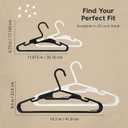 IRIS USA Lightweight Flexible Hangers 50 Pack, Made in USA, Plastic Clothes Hangers with Shoulder Grooves & Accessory Hooks, Dorm Apartment Essentials, Adult Hangers for Light Shirts, White, Standard