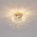CM MZY 6-Light Sputnik Flush Mount Ceiling Light Fixture, Modern Gold Crystal Firework Ceiling Lights, Close to Ceiling Lamp for Bedroom Kitchen Hallway Entryway Bathroom