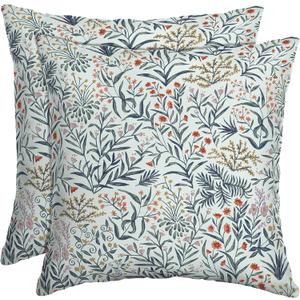 Arden Selections Outdoor Toss Pillow, Set of 2,  Water Repellent, Fade Resistant, Pistachio Botanical