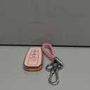 Autophone Compatible With Toyota Key Fob Cover with Keychain Soft TPU Key Shell Case,For 2019-2025 Rav4 2019-2024 Camry 4 Runner 2020-2022 Highlander Corolla Prius C-HR Avalon GT86Chalk Pink