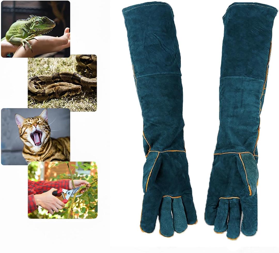 Animal Handling Gloves Bite Resistant, 23.6'' Anti Scratch Glove for Cats, Multipurpose Bite Proof Leather Pet Gloves for Grabbing Cat Reptile Puppy Bird Poultry or Gardening Welding Animal Handling Gloves Bite Resistant, 23.6'' Anti Scratch Glove for Cats, Multipurpose Bite Proof Leather Pet Gloves for Grabbing Cat Reptile Puppy Bird Poultry or Gardening Welding
