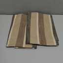 2 Pieces Decorative Classic Retro Stripe Throw Pillow Cover Wite Hidden Zipper Soft Linen Modern Farmhouse Cushion Case for Sofa Bedroom Car 20 x 20 Inch Black Brown Mixed