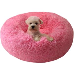 Modern Soft Plush Round Pet Bed for Cats or Small Dogs, Mini Medium Sized Dog Cat Bed Self Warming Autumn Winter Indoor Snooze Sleeping Cozy Kitty Teddy Kennel (20'' D x 8'' H, Hot Pink)