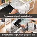 Coffee Mug Holder,Multi-Tier Glass Cup Organizer,Fruit Drainer,Dish Drain Tray with Drainboard,Kitchen Spice Organizer,Individual Use of Trays,Holds Snacks, Drinks, Cups, Fruit