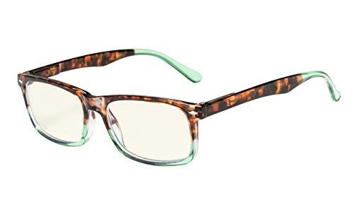 Eyekepper Computer Reading Glasses Blue Light Blocking Readers Men Women, Tortoise-Green