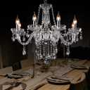 Crystal Chandeliers Candle Chandeliers Contemporary Elegant 8 Lights Dining Room Light Fixture LED Chandeliers Pendant Celing Lamp for Living Room, Bedroom, Gazebo