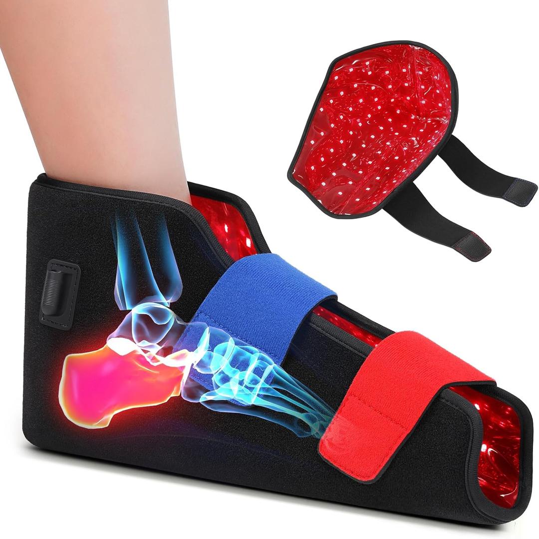 LIGHTIUM Red Light Therapy for Feet  Infrared Light Therapy Foot Wrap with 660nm Red & 850nm Near Infrared LEDs, Heat Therapy & Timer for Neuropathy, Joint, Ankle, Heel & Daily Foot Pain Relief