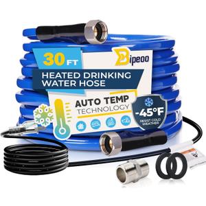 30FT Heated Water Hose for Rv,Heated Drinking Water Hose Antifreeze to -45F,Great Rv Accessories for Campers,Livestock,Agriculture,Lead and BPA Free