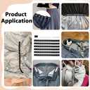 PH PandaHall 18pcs Black Pant Waist Tightener 20mm Wide Elastic Waist Button Kits Adjustable Elastic Sewing Bands with 12 Buttons Waist Tightener Tool for DIY Waistband Pant Craft, 10 Inch