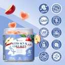 21 in 1 Keto ACV & Collagen Gummies, Sugar Free Apple Cider Vinegar Gummies with Biotin, Probiotics, Vitamins for Healthy Hair, Skin, Nails & Digestive Support, Apple Flavored, 90 Count (EXP 03/28/28)