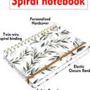 Spiral Journal Notebook for Women, Hardcover A5 College Ruled Notebook, 120 Pages, Thick Paper, Cute Lined Journal for School, Office & Work, 6 x 8.4 in(Watercolor Leaf)