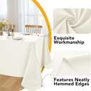 10-Pack Ivory Tablecloths for Rectangle Tables, 60 x 102 Inches, Stain-Resistant Polyester Fabric for 6 Foot Tables - Washable Table Covers for Weddings, Banquets, Birthday Parties, Events