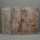 MIZILI 3Pcs Woodland Animal Nursery Canvas wall art Wild Animals Forest Paintings Pictures Wall Decor Fox Bear Deer Watercolor Poster Printing Artwork for Boys Room Girls Room Home Decoration
