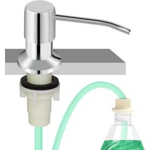 Soap Dispenser for Kitchen Sink, Built in Sink Soap Dispenser, Countertop Soap Dispenser Pump with 47" Extension Tube kit, No Need to Fill Little Bottle Again, Chrome