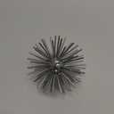 Silver Sphere Decor, Metal Starburst Tabletop Sculpture Decor, Mid-Century Modern Metal Starburst Centerpiece, Spike Ball Decoration for Home, Coffee Table Decor