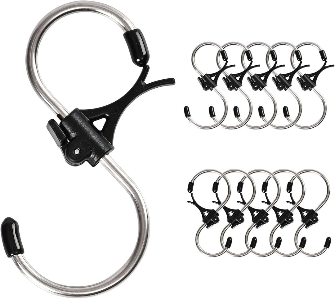 S Hooks Stainless Steel Heavy Duty S Hooks Anti Drop for Kitchen,Work Shop,Bathroom,Garden,Wardrobe,Office,Perfect Rack Hooks,Big,10Pieces (4.13x1.8 inch)