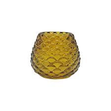 Holiday Home 4in Pinecone Glass Candle Holder - Yellow, 1 ct
