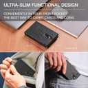 Slim Wallet for Men - Leather, RFID Credit Card Holder - Stylish Mens Wallet for Everyday Use, Handcrafted, Small Yet Practical - Carteras para Hombres - ID Card Holder. (Carbon)