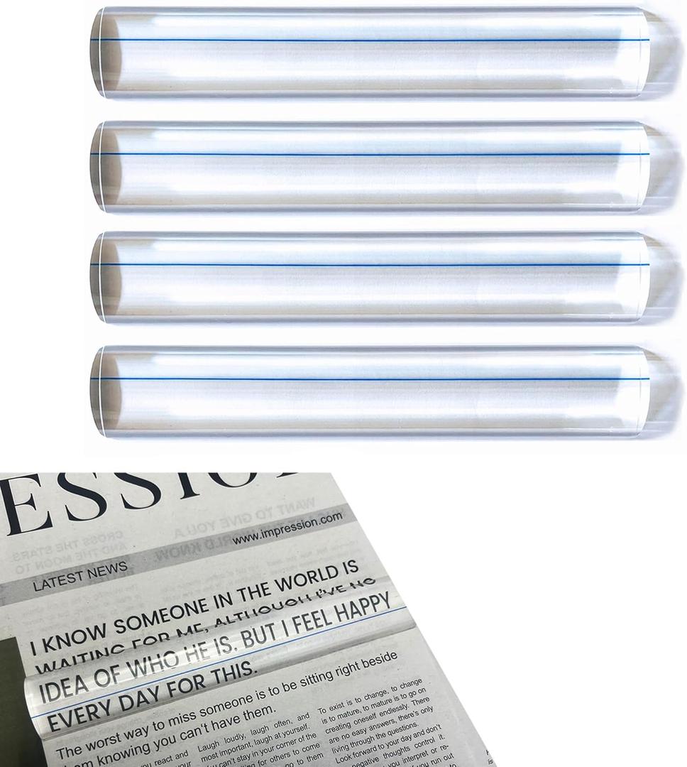 4 Pack Mahjong Line Magnifying Finder for NMJL Card with Guiding Line, Mahjong Players Essential Accessories (Blue)