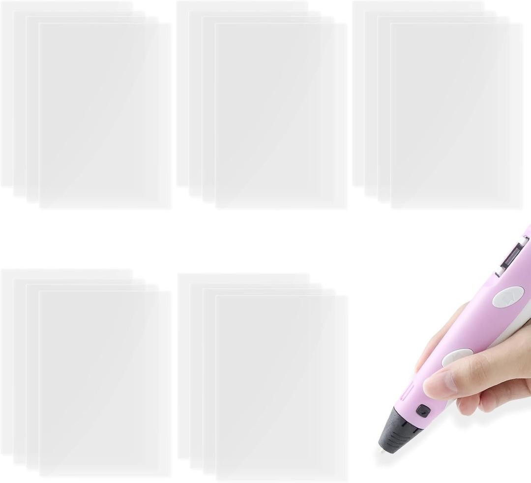 20Pcs 3D Pen Mat - Transparent Tracing Board for 3D Printing Pens, 7.87" x 5.7" 3D Pen Mat Clear, Heat-Resistant, Smooth Non-Stick Reusable Surface for 3D Art